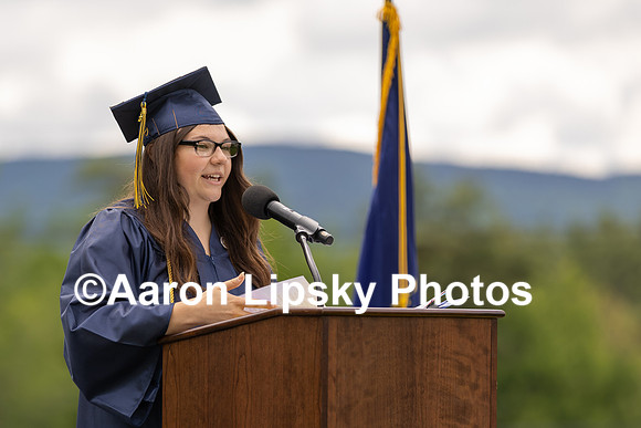 Graduating Senior Danielle Luke gives welcoming remarks at the Conval commencement ceremonies in Peterborough Saturday-8847