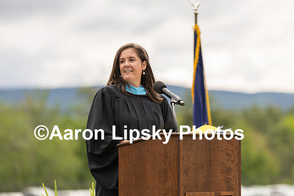 Principal Heather McKillop congratulates graduating seniors at the Conval commencement ceremonies in Peterborough Saturday-8852