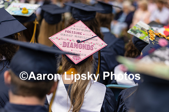 Cap with message at Conval commencement ceremonies in Peterborough Saturday-8856