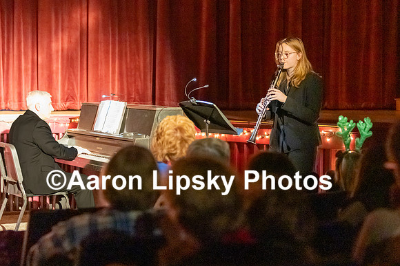 Nicole Braley performs on the clarinet accompanied by Chorus Directoer Mark Polifrone on the piano at the MRHS Holiday Concert Saturday Night Dec 16, 2023-0401