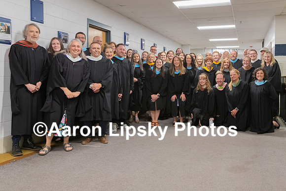 Faculty pose for group photo before marching in to the commencement ceremony at ConVal Regional High School in Peterborough Saturday morning-0033